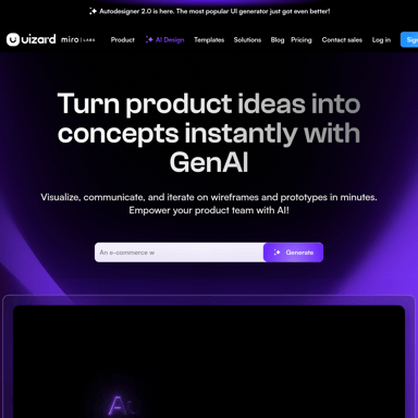 UI Design Made Easy, Powered By AI | Uizard