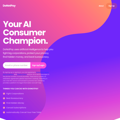 DoNotPay - Votre Champion AI pour les Consommateurs