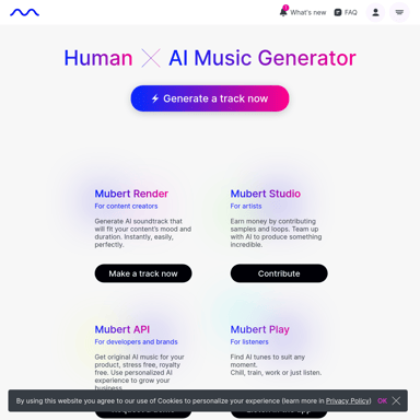 Mubert: Música AI Libre de Regalos para Creadores