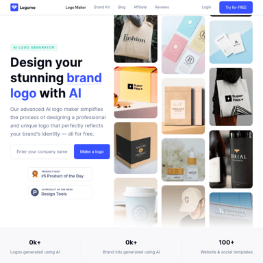 Design your stunning brand logo with AI