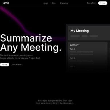 jamie - AI Notetaker for Meeting Notes & Automated Action Items