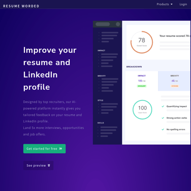 Resume Worded - Free instant feedback on your resume and LinkedIn profile