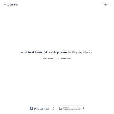 Write Minimal - Een minimalistische en AI-aangedreven schrijfervaring