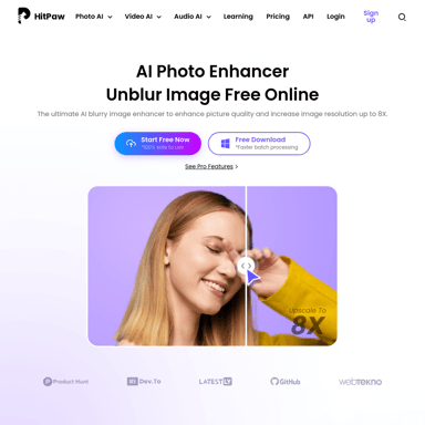 AI Photo Enhancer: Unblur Images Free & Fast