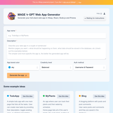 MAGE GPT Web App Generator