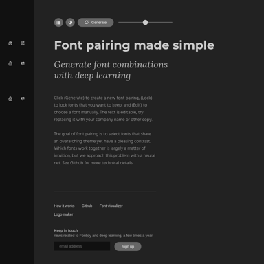 Generate font pairing using neural nets