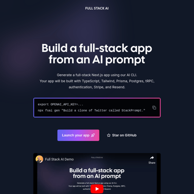 Full Stack AI: Genera aplicaciones completas con inteligencia artificial