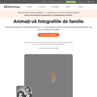 MyHeritage Deep Nostalgia™ - Animarea fotografiilor de familie