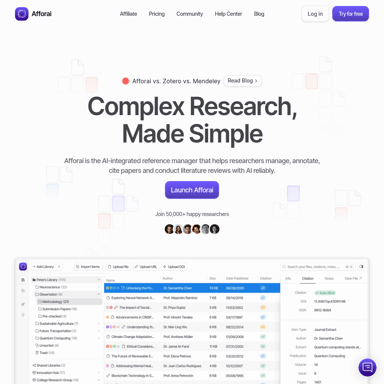 Afforai - 강력한 AI 연구 보조 및 챗봇