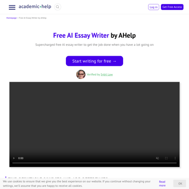 AI Essay Writer | Бесплатный генератор эссе от AcademicHelp