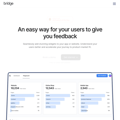 Bridge – Benutzerfreundliches Feedback-Tool für Ihre App oder Website