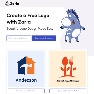 Zarla's Free Logo Maker | Create a Free Logo Now