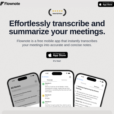 Flownote - KI-gestützte Notizen-App für Meetings