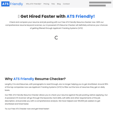 Free ATS Friendly Resume Checker | ATSFriendly.com