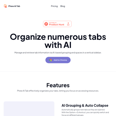 Phew AI Tab: Organize and Optimize Your Browser Experience