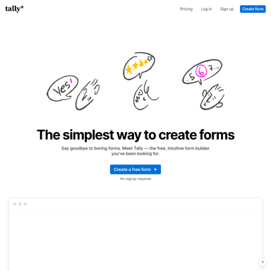 Kostenloser Online-Formular-Builder | Tally