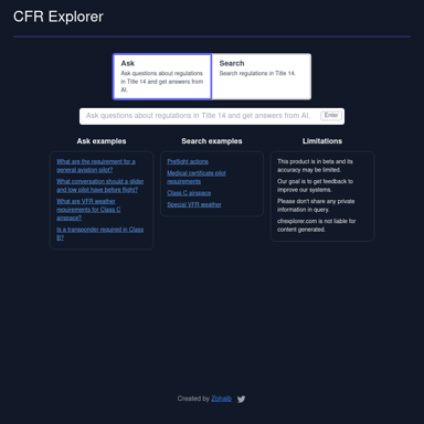 CFR Explorer - CFRに関する質問をAIに聞けるツール