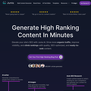 Junia AI - #1 AI Writer for SEO & Content Generation