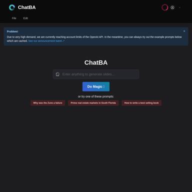 ChatBA: Генеративный ИИ для слайдов