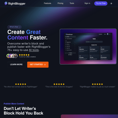 RightBlogger: AI-Powered Content Tools for Creators