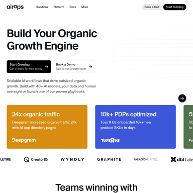 AirOps - Flux de travail LLM pour stimuler la croissance