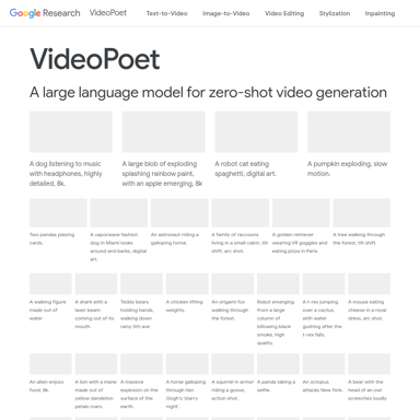 VideoPoet – Generowanie wideo z tekstu