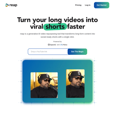 reap: Create viral shorts and reels using AI video clipping