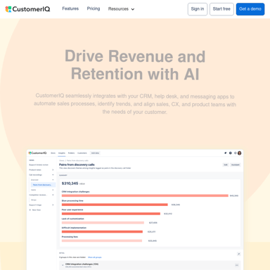 CustomerIQ - 수익과 고객 유지율을 높이는 AI