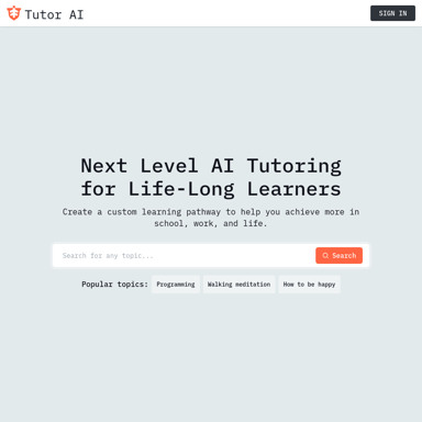 Tutor AI - Votre tuteur personnel AI pour tout apprendre