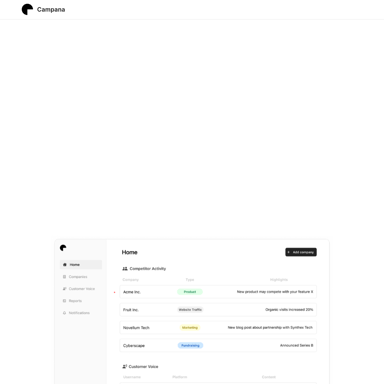 Campana - Competitive Intelligence on Autopilot