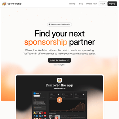 Home | Sponsorship - Discover and Manage YouTube Sponsorships