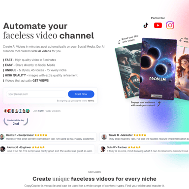 CopyCopter - Инструмент AI для создания видео