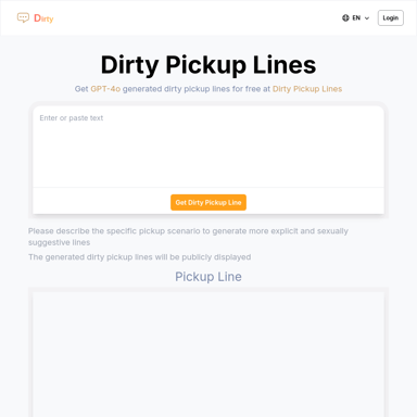 Dirty Pickup Lines - Online AI Gewaagde Pickup Line Generator