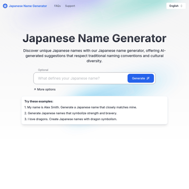 Japanischer Namensgenerator für kreative Projekte