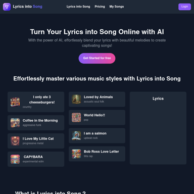 Transform Your Lyrics into Melodious Songs with AI