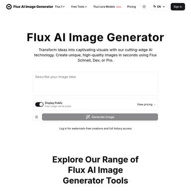 Flux AI Image Generator - Advanced AI-Powered Image Creation