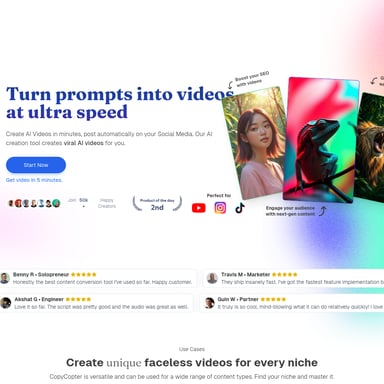 CopyCopter - AI-powered Text-to-Video Generation Tool