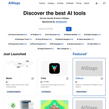 AIStage - 2024年最全面的AI聚合平台