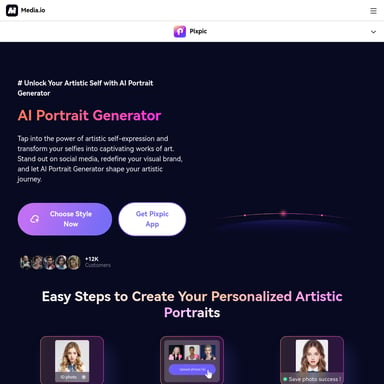 Pixpic AI Portrait Generator - Ihre persönliche Kunstreise