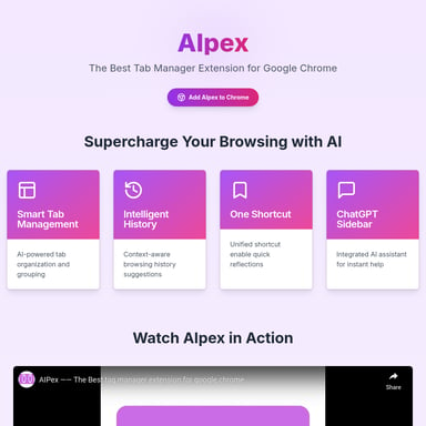 AIpex : La Meilleure Extension de Gestion des Onglets pour Chrome