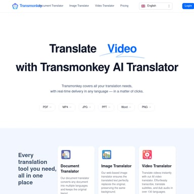 Transmonkey AI Übersetzer