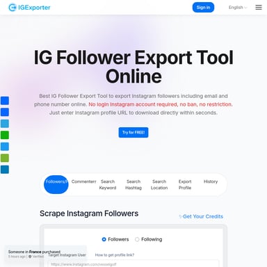 Instagram Follower Export Tool