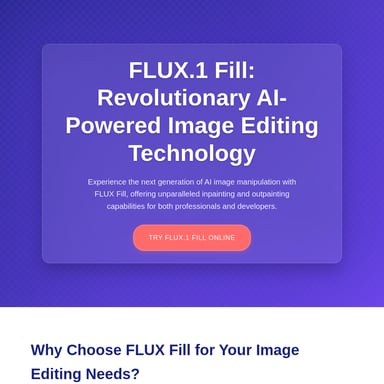 FLUX.1 Fill: AI-Powered Image Editing Technology