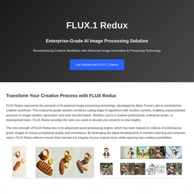 FLUX.1 Redux - Solution de Traitement d'Images AI de Niveau Entreprise