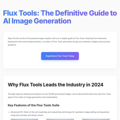 Flux Tools: Der ultimative Leitfaden für AI-Bilderzeugung