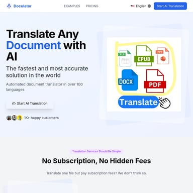 Doculator: AI Document Vertaler