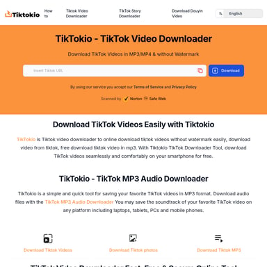 Tiktokio - Téléchargeur de vidéos TikTok