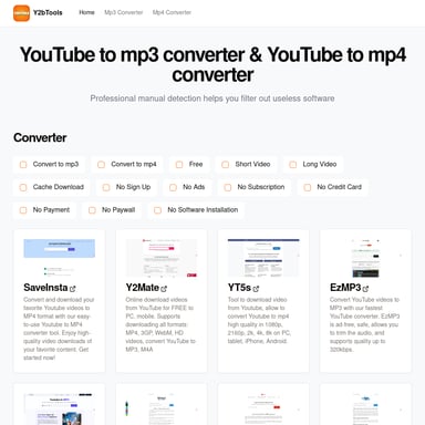 Y2bTools: YouTube Tool Navigation Platform