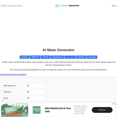 AI Maze Generator: Online Puzzel Tool