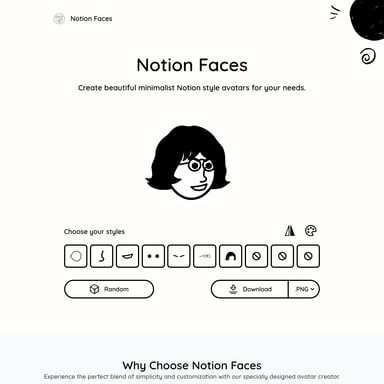 Notion Faces: 미니멀한 아바타 생성기